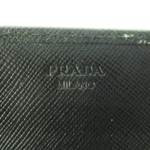 Prada Long Wallet with Coin Purse Saffiano Leather Flap Logo Black - Picture 9 of 9